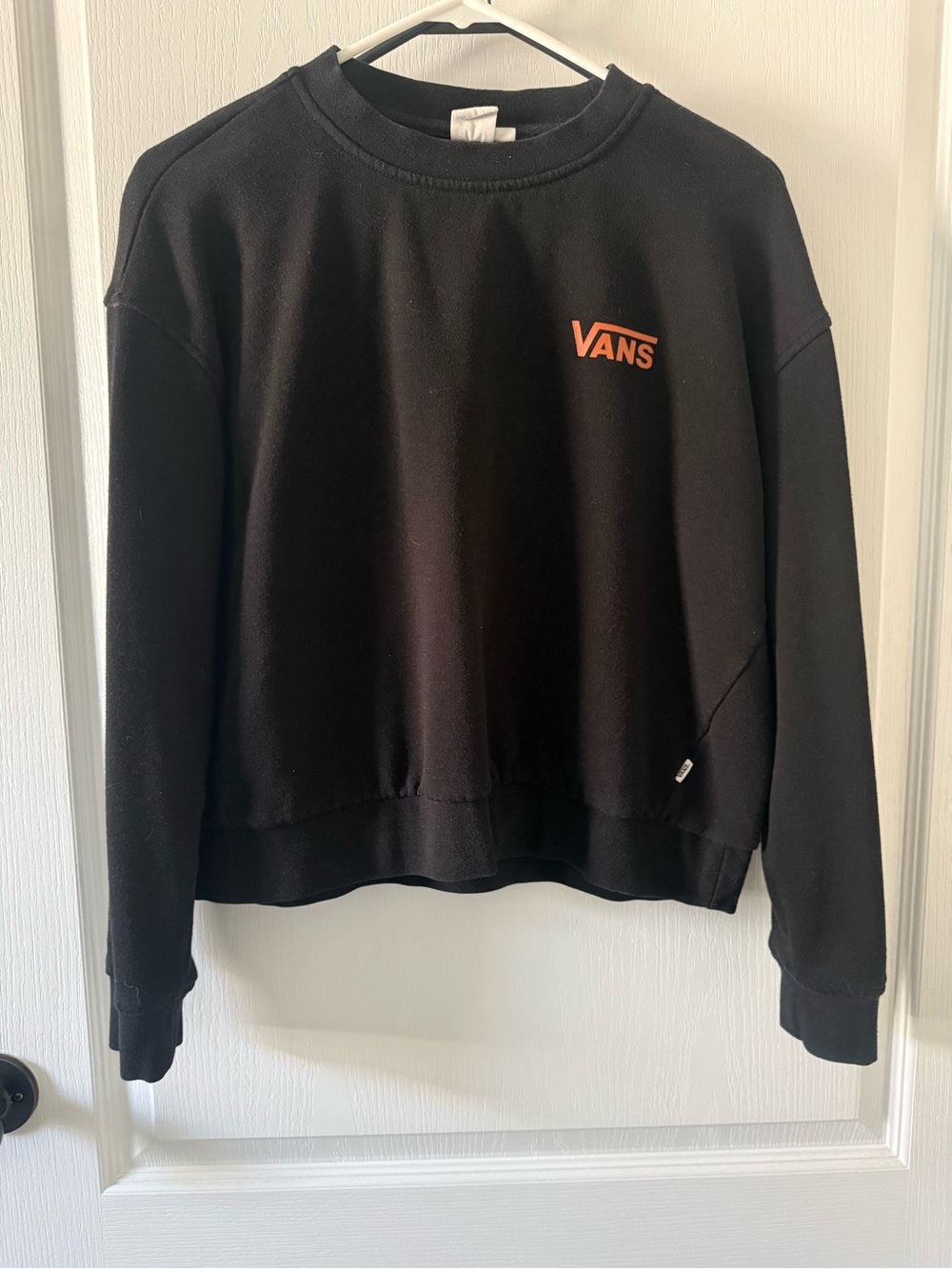 Vans Black Sweatshirt with Orange Logo Chest